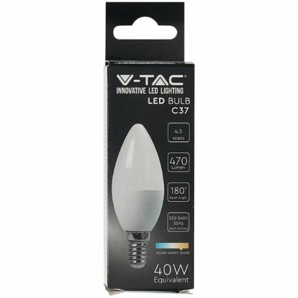 V Tac Led Termo Candela E14 4.5W 40W 3000K C