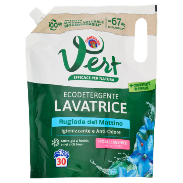 Vert di Chanteclair Ecodetergente Lavatrice Rugiada del Mattino 1200 ml