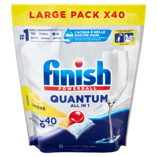 Finish Quantum All In One Lemon pastiglie lavastoviglie 40 lavaggi 416 g