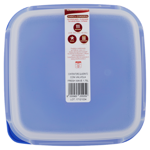 Consilia Saper Scegliere Contenitore Quadrato con Valvola Fresh Wave 1,75 l