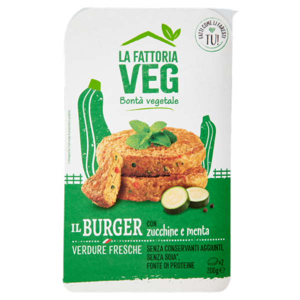 La Fattoria Veg il Burger con zucchine e menta x2 200 g