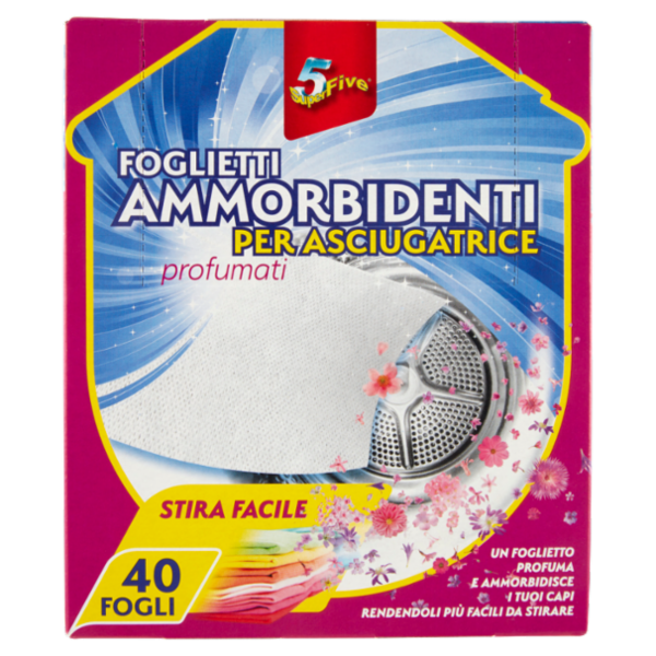 Super5 Foglietti Ammorbidenti per Asciugatrice profumati 40 pz