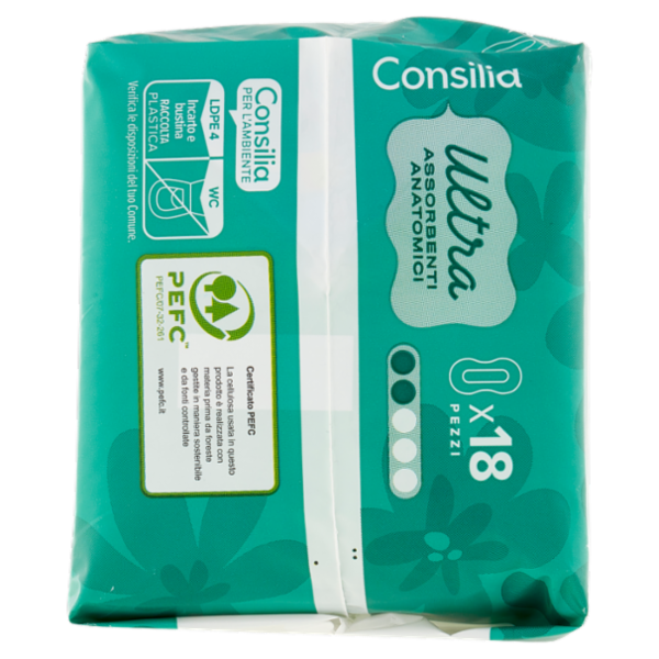 Consilia Assorbenti Ultra Giorno Anatomici 18 pezzi