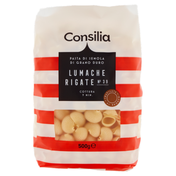 Consilia Pasta di Semola Trafilata al Bronzo Lumache Rigate 500 g