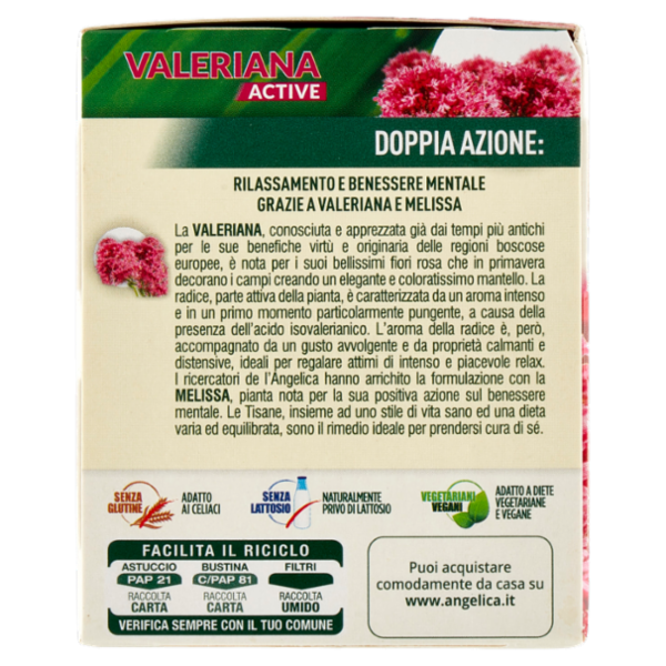 L'Angelica Le Tisane Valeriana Active 18 Filtri 32,4 g