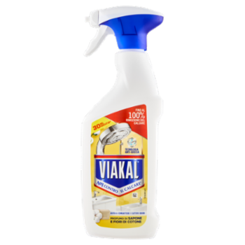 Viakal Spray Profumo Di Sapone Fiore Di Cotone Anticalcare 470+30ML Gratis