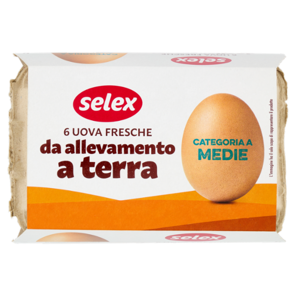 Selex 6 Uova Fresche Medie da Allevamento a Terra Categoria A