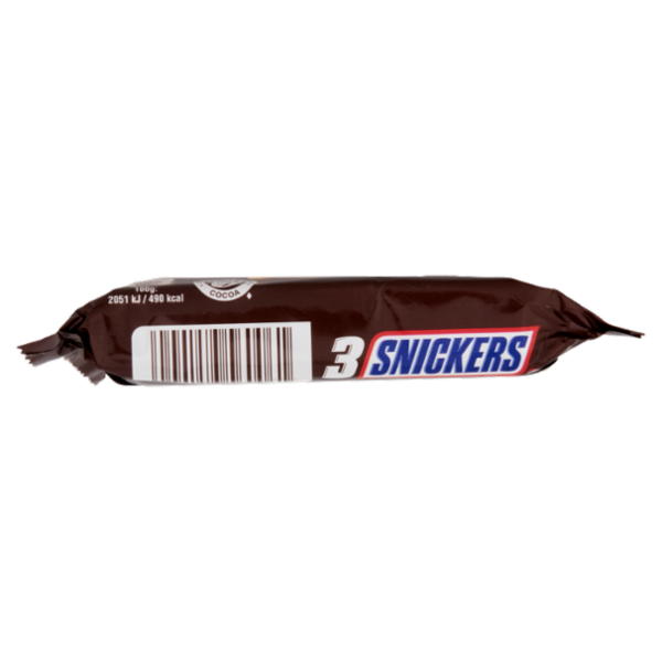 Snickers Snack al cioccolato, caramello e arachidi tostate, 3 Barrette x 50g