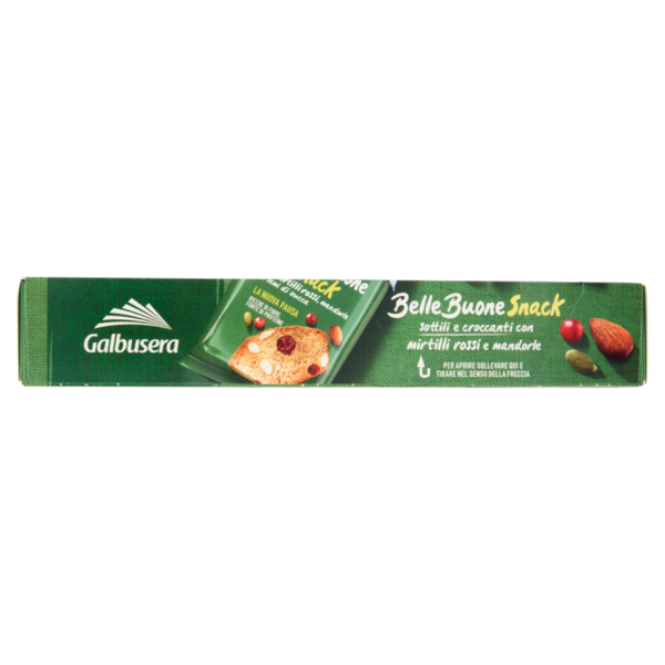 Galbusera BelleBuone Snack sottili e croccanti con mirtilli rossi, mandorle e semi di zucca 5 x 30 g