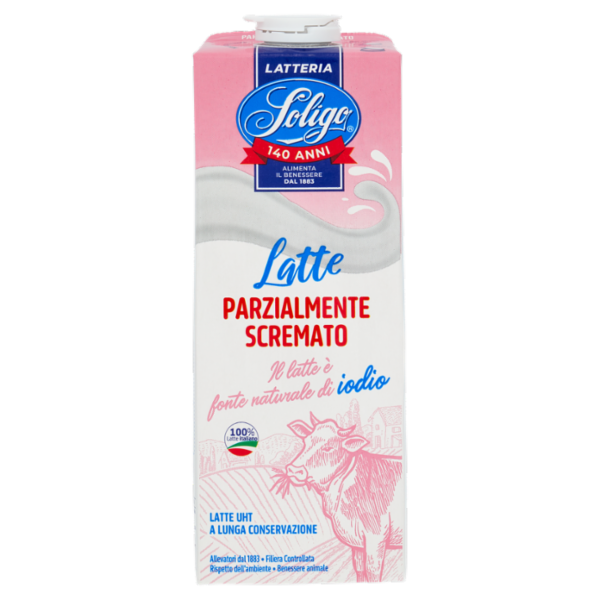 Latteria Soligo Latte Parzialmente Scremato UHT a Lunga Conservazione 1000 ml