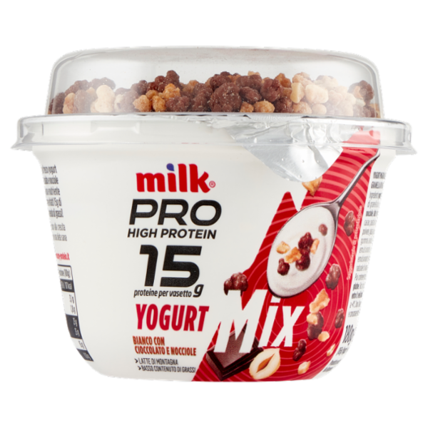 Milk Pro High Protein 15g Yogurt Bianco con Cioccolato e Nocciole 180 g