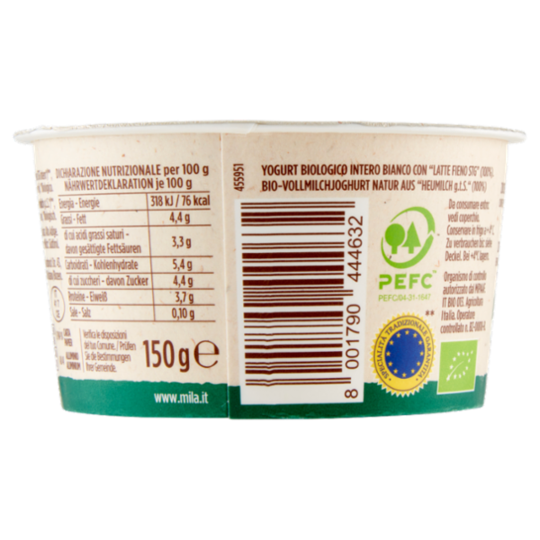 mila Bio Yogurt Intero Bianco 150 g