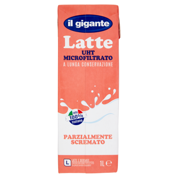 IL GIGANTE Latte UHT Microfiltrato a Lunga Conservazione Parzialmente Scremato 1 L