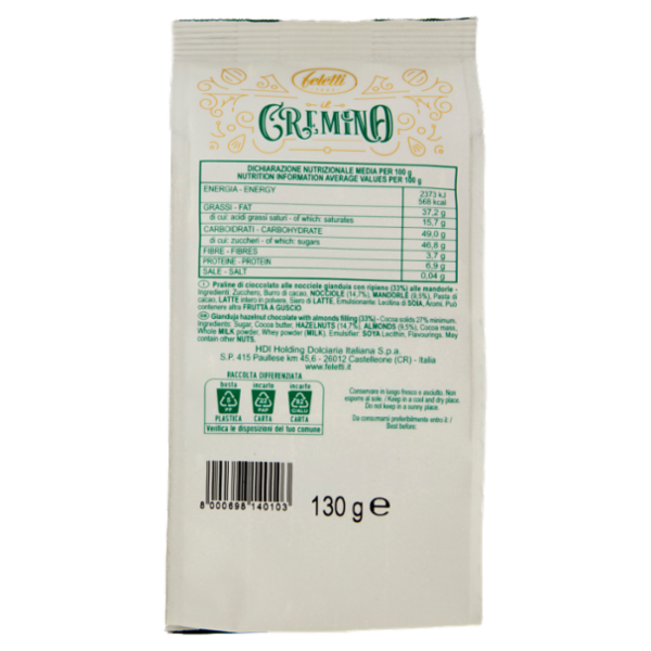feletti I Classici il Cremino con Nocciole e Mandorle 130 g