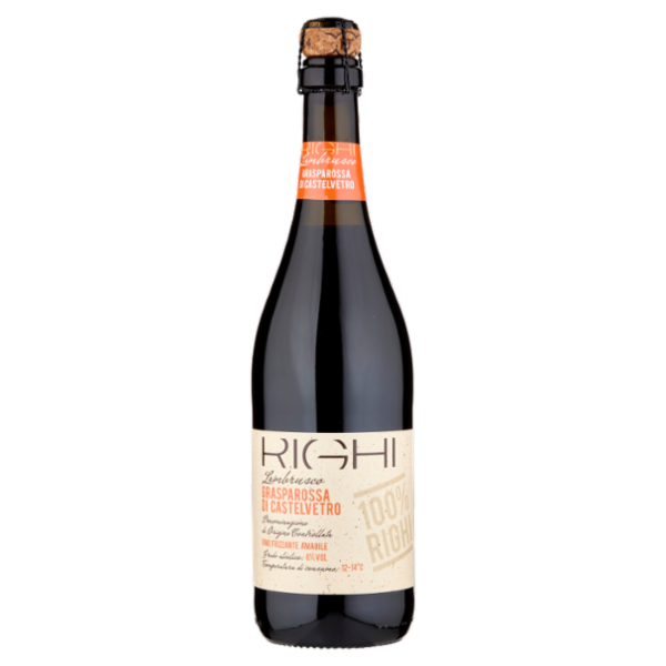 Righi Lambrusco Grasparossa di Castelvetro DOC Vino Frizzante Amabile 750 ml