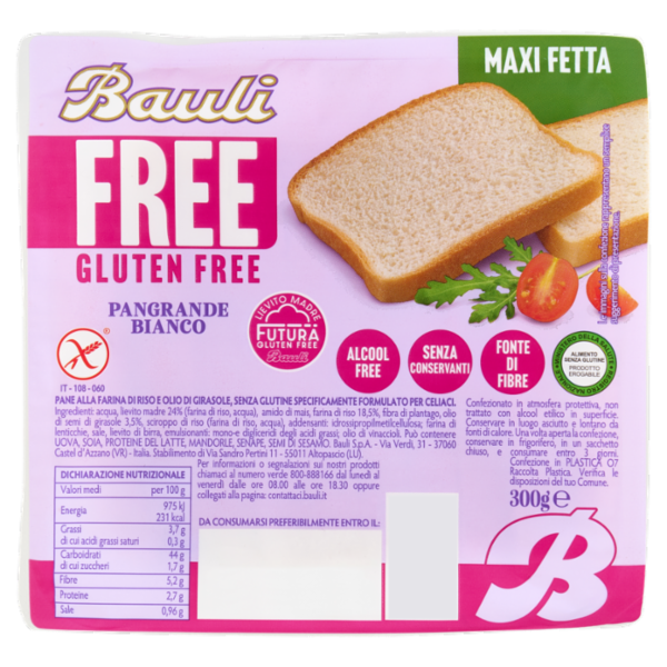 Bauli Free Gluten Free Pangrande Bianco 300 g