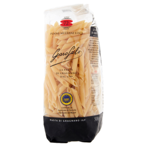 Garofalo Penne Mezzani Lisce 72 Pasta di Gragnano IGP 500 g