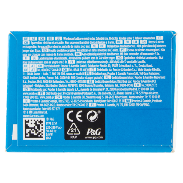 Oral-B Power Spazzolino Elettrico Ricaricabile Pro3 Junior Star Wars +6 anni