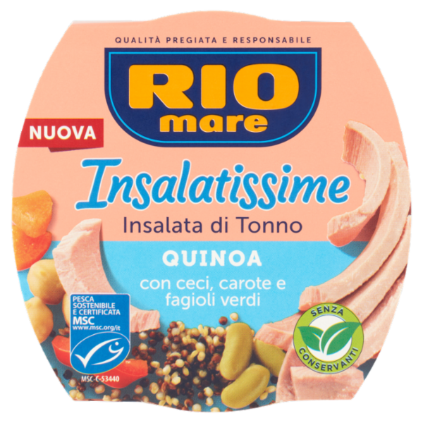Rio mare Insalatissime Insalata di Tonno Quinoa con ceci, carote e fagioli verdi 160 g