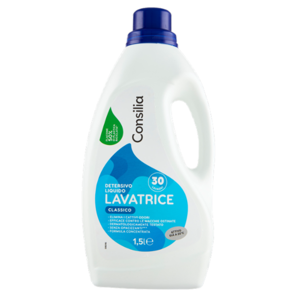 Consilia Detersivo per Lavatrice Liquido Classico 30 Lavaggi 1,5 L