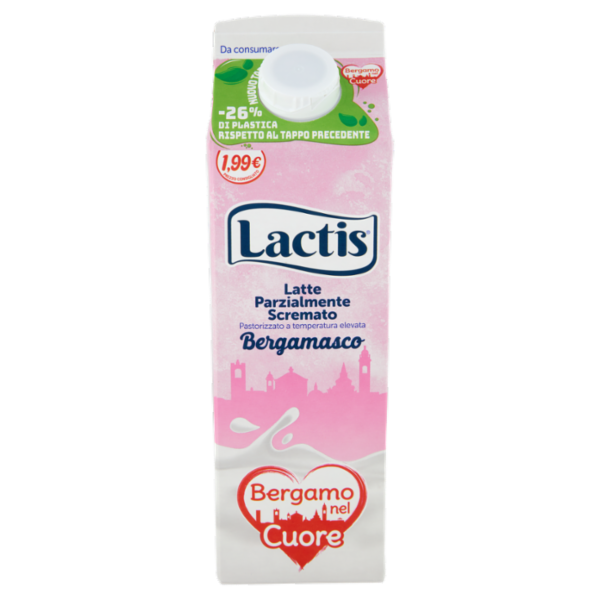 Lactis Latte Parzialmente Scremato Pastorizzato a temperatura elevata Bergamasco 1000 ml