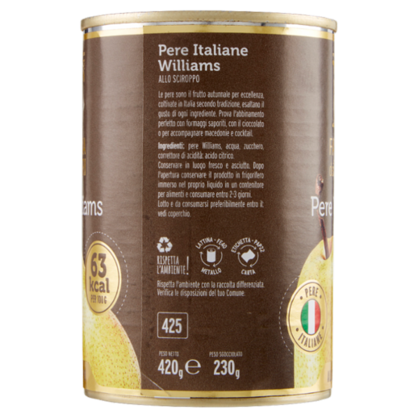Fattoria dei Sapori Pere Williams allo Sciroppo 420 g