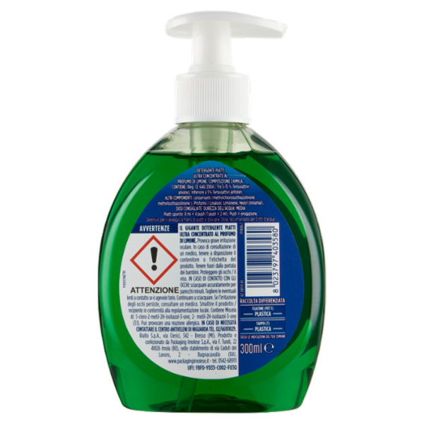 IL GIGANTE Detergente Piatti Ultra Concentrato al Profumo di Limone 300 ml