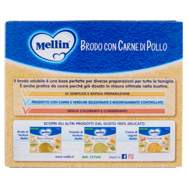 MELLIN Brodo di Pollo (10 bustine monodose da 5g) 50 g
