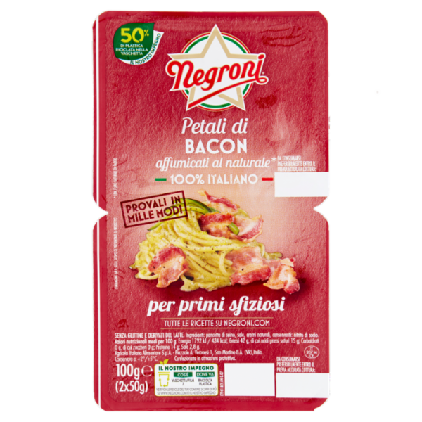 Negroni Petali di Bacon affumicati al naturale* 2 x 50 g