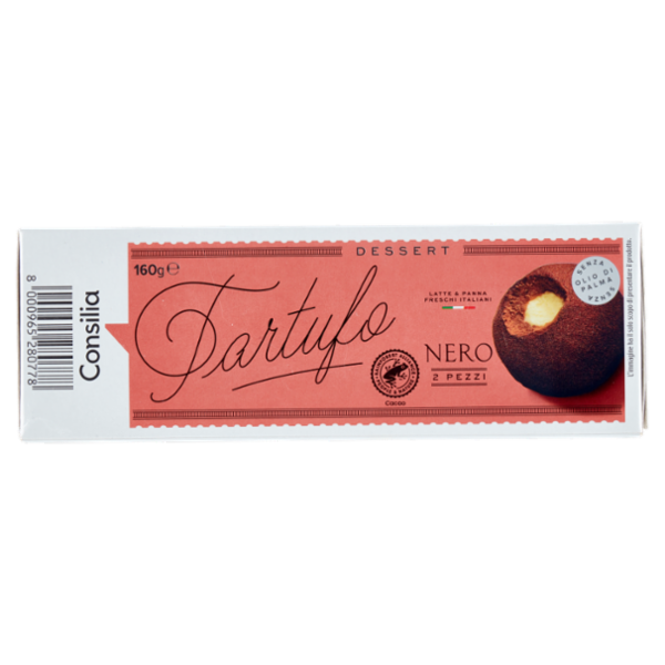 Consilia 2 Tartufi Neri di Gelato Cioccolato Extra Fondente 160 g