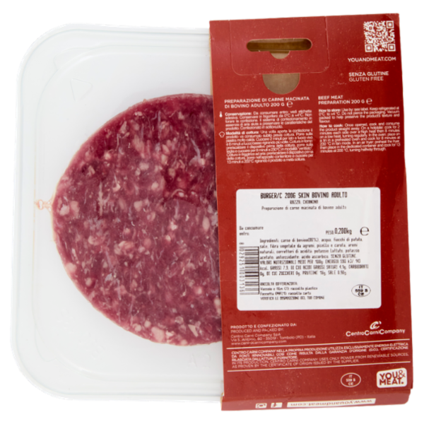 You&Meat Burger con Carne di Bovino Adulto chianina 200 g
