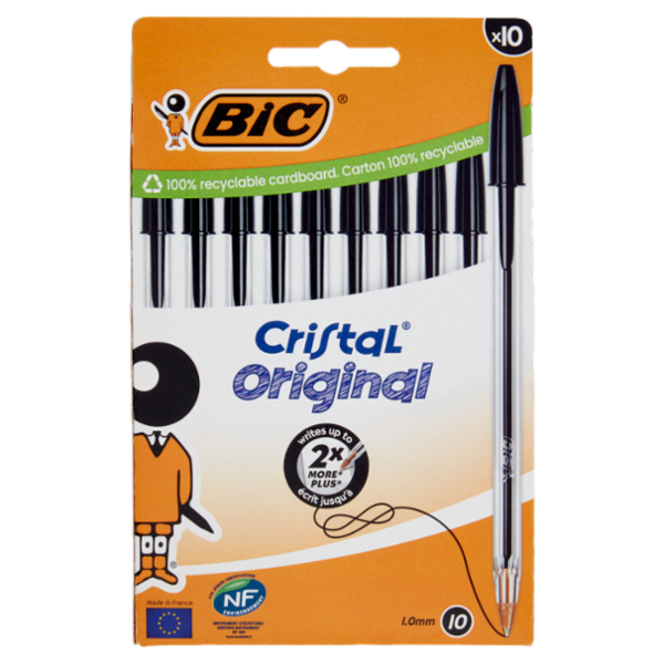 Bic Cristal Original Penna a sfera Nero 1.0mm 10 pz