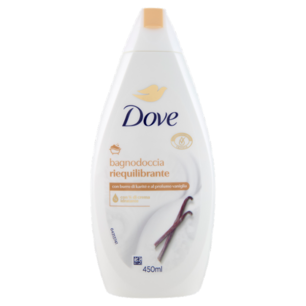 Dove bagnodoccia riequilibrante con burro di karitè e al profumo di vaniglia 450 ml