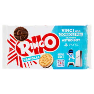 Ringo Vaniglia Biscotti Farciti Con Crema Vaniglia Snack Merenda 6 Porzioni, 330g