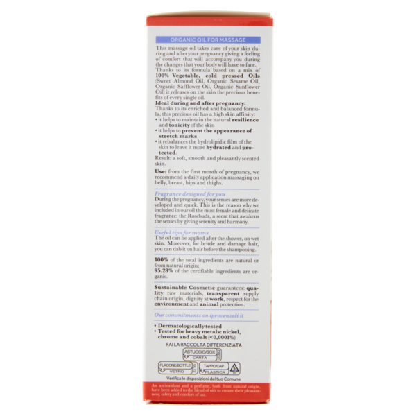 I Provenzali Bio Olio Biologico da Massaggio Mamma 200 ml