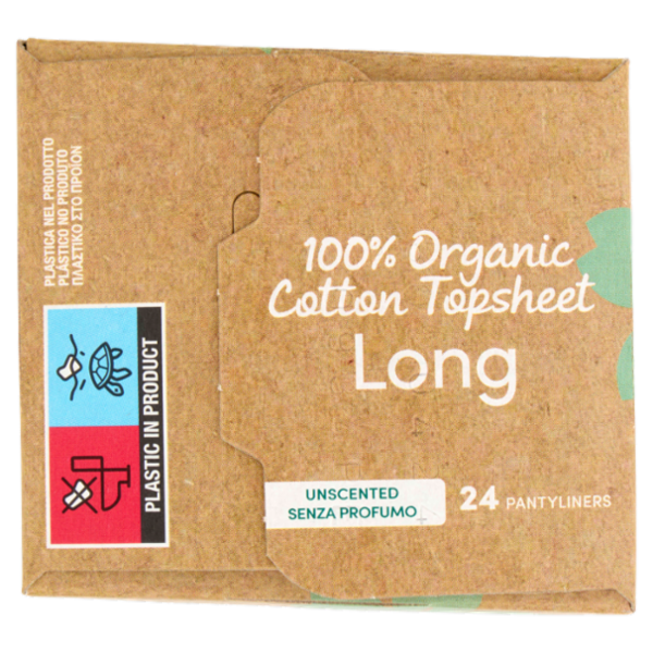 Carefree 100% Organic Cotton Topsheet Long Salvaslip 24 pz