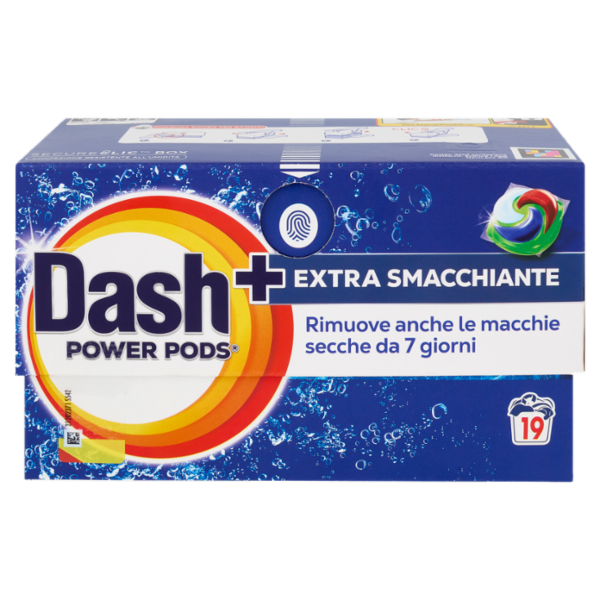 Dash Power Pods Detersivo Lavatrice In Capsule, Azione Extra-Smacchiante, 19 Lavaggi 442,7 g