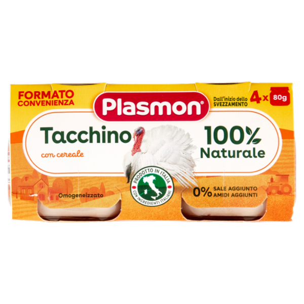 Plasmon Omogeneizzato Tacchino con cereale 4 x 80 g