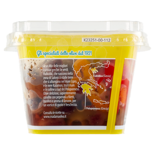 Madama Oliva Gran mix Aperitivo Olive Denocciolate con Peperoni 220 g