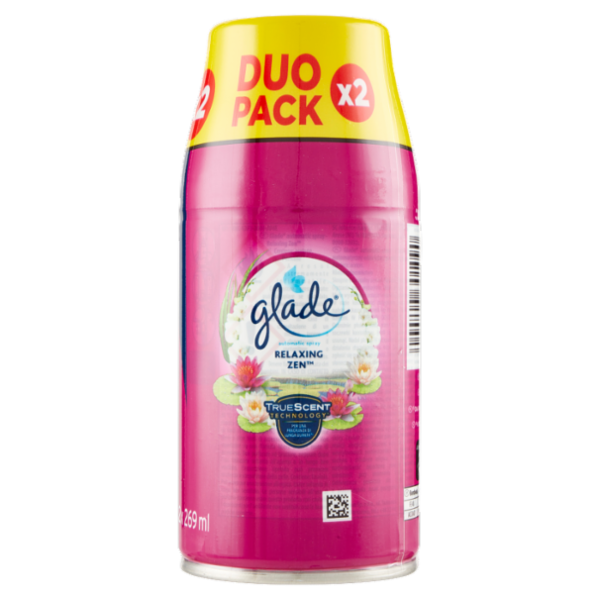 Glade Automatic Spray Ricarica, Profumatore per Ambienti, Fragranza Relaxing Zen 2 x 269 ml