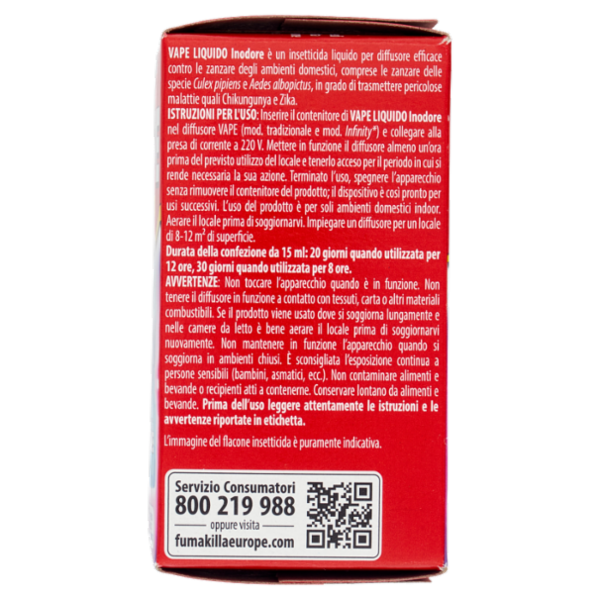 Vape Liquido Infinity Ricarica Insetticida Inodore 15 ml