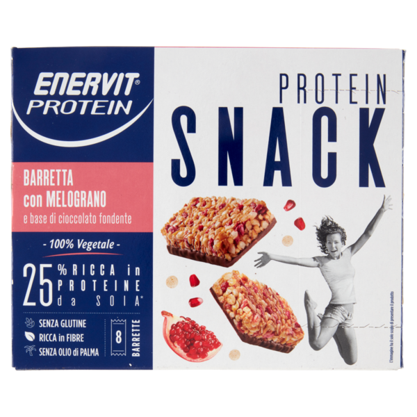 Enervit Protein 100% Vegetale Protein Snack Barretta con Melograno 8 x 25 g