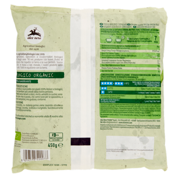 alce nero Piselli Surgelati 450 g