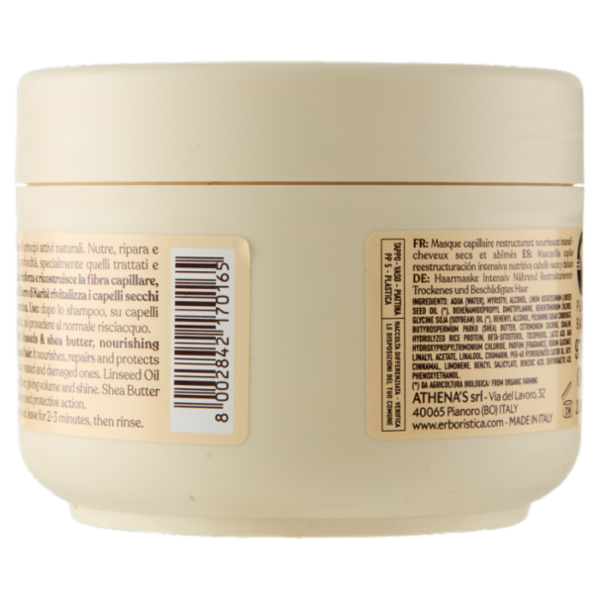 l'Erboristica Maschera Capelli Nutriente Ristrutturante Intensiva Semi di Lino&Burro di Karitè 200ml