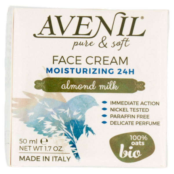 Avenil pure & soft Crema Viso Idratante 24H latte di mandorle 50 ml