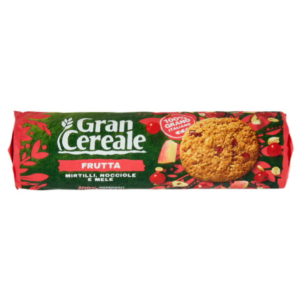 Gran Cereale Frutta Biscotti con Mirtilli Mele e Nocciole Tubo 250g
