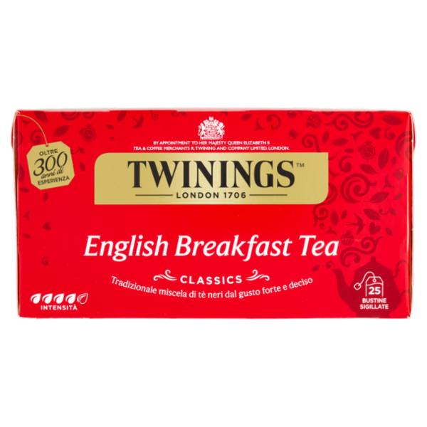 Twinings English Breakfast Tea Tè Nero 25 filtri +1 omaggio The 52 g