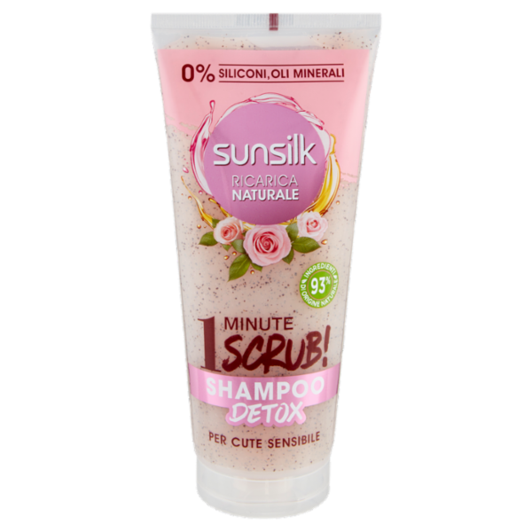 sunsilk Ricarica Naturale 1 Minute Scrub! Shampoo Detox per Cute Sensibile 200 ml