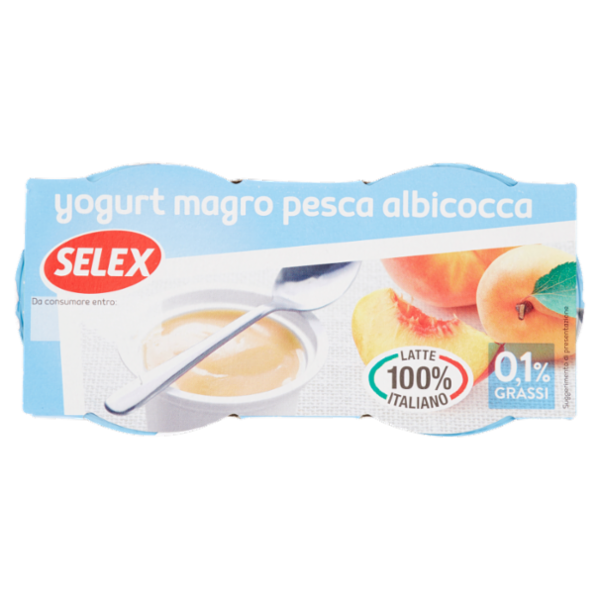 Selex Yogurt Magro Pesca e Albicocca 2x125 g