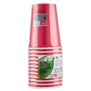 Smart Ecotable Bicchieri In Cartoncino Compostabile Fuchsia 12 Pz
